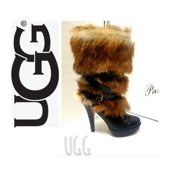 UGG Shoes - 🎉Host Pick🌈UGG Foxley Black Leather heel Boots